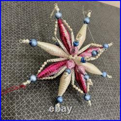 Vtg Christopher Radko Astro Stars Large Star Ornament 3-D Beaded, Extremely RARE
