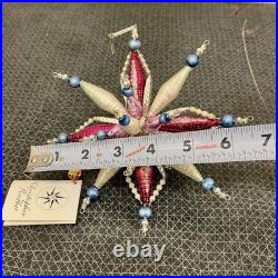 Vtg Christopher Radko Astro Stars Large Star Ornament 3-D Beaded, Extremely RARE
