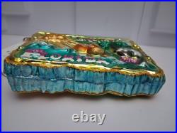 Vtg Christopher Radko Blown Glass Greetings From Florida As Post Card Ornament