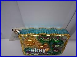 Vtg Christopher Radko Blown Glass Greetings From Florida As Post Card Ornament
