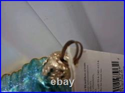 Vtg Christopher Radko Blown Glass Greetings From Florida As Post Card Ornament
