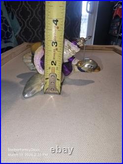 Vtg Christopher Radko Double Ring Santa on a Flying Goose Christmas Rare Retired