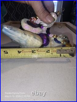 Vtg Christopher Radko Double Ring Santa on a Flying Goose Christmas Rare Retired