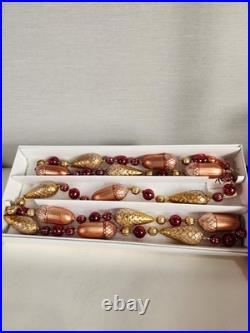 Vtg Christopher Radko Garland Scarlet Nuts and Berries 6 Ft Handblown Christmas