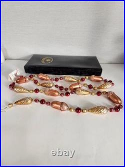 Vtg Christopher Radko Garland Scarlet Nuts and Berries 6 Ft Handblown Christmas