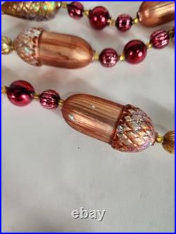 Vtg Christopher Radko Garland Scarlet Nuts and Berries 6 Ft Handblown Christmas