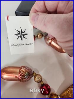 Vtg Christopher Radko Garland Scarlet Nuts and Berries 6 Ft Handblown Christmas