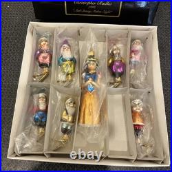Vtg Christopher Radko Rare 1995 And Snowy Make 8 Ornament, 7 Dwarves Snow White Vtg Christopher Radko Rare 1995 And Snowy Make 8 Ornament, 7 Dwarves Snow White