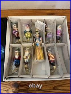 Vtg Christopher Radko Rare 1995 And Snowy Make 8 Ornament, 7 Dwarves Snow White