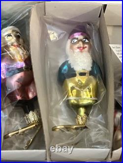 Vtg Christopher Radko Rare 1995 And Snowy Make 8 Ornament, 7 Dwarves Snow White