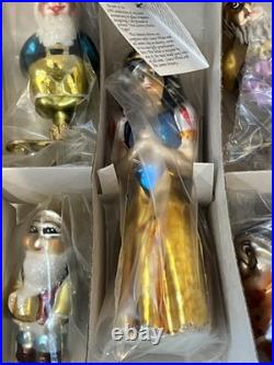 Vtg Christopher Radko Rare 1995 And Snowy Make 8 Ornament, 7 Dwarves Snow White