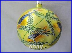 Vtg Radko Deep Sea Hand Blown & Hand Painted Large Round Christmas Ornament