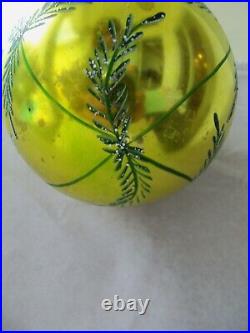 Vtg Radko Deep Sea Hand Blown & Hand Painted Large Round Christmas Ornament