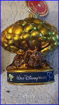 Walt Disney World 50th Anniversary Set 4x Parks Christopher Radko Ornaments