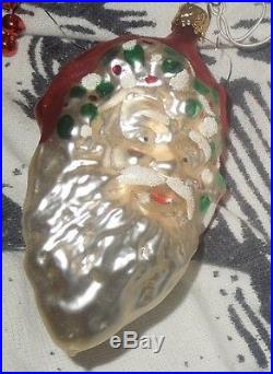 Wonderful Viintage Christopher Radko Santa Christmas Ornament/Outstanding Color